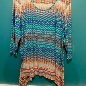 Ruby Rd. Tunic, embellished neckline